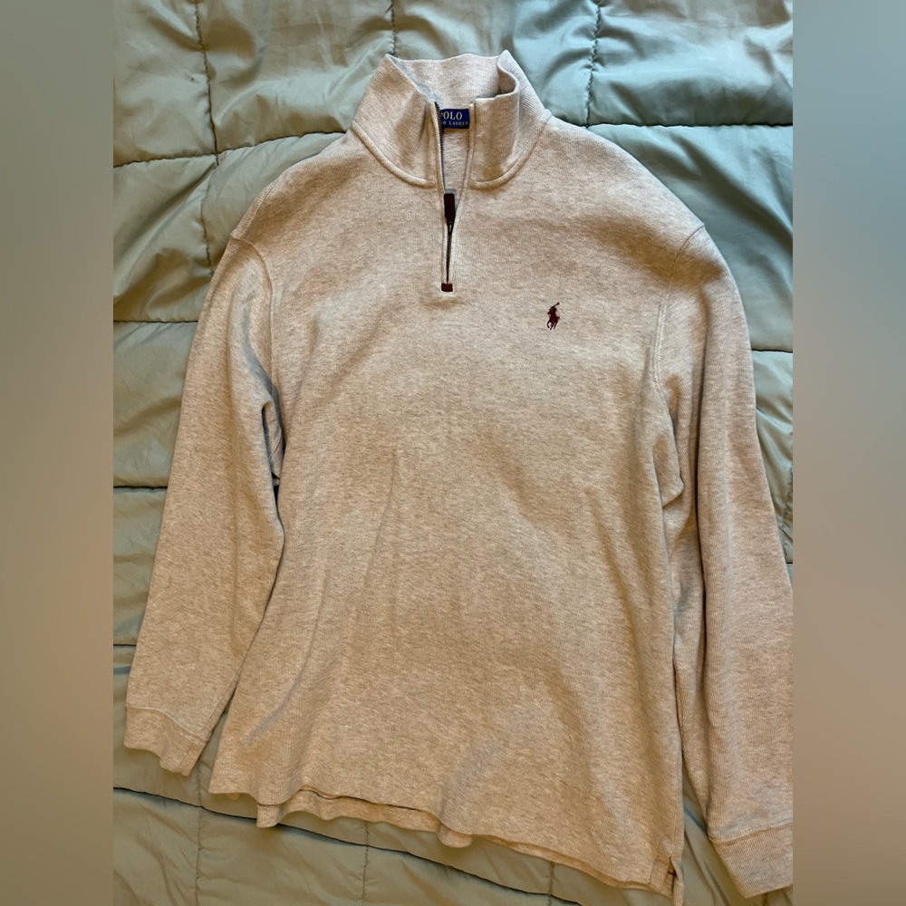 Mens Polo Ralph Lauren quarter zip cream colored